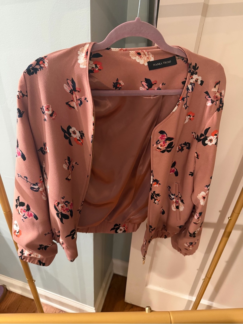 Ivanka Trump Rose Floral Bomber Jacket